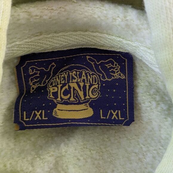 Cooney Island Picnic PARTY WAVE PUFF PRINT GRAPHIC PULLOVER HOODIE neon yellow - Picture 6 of 6